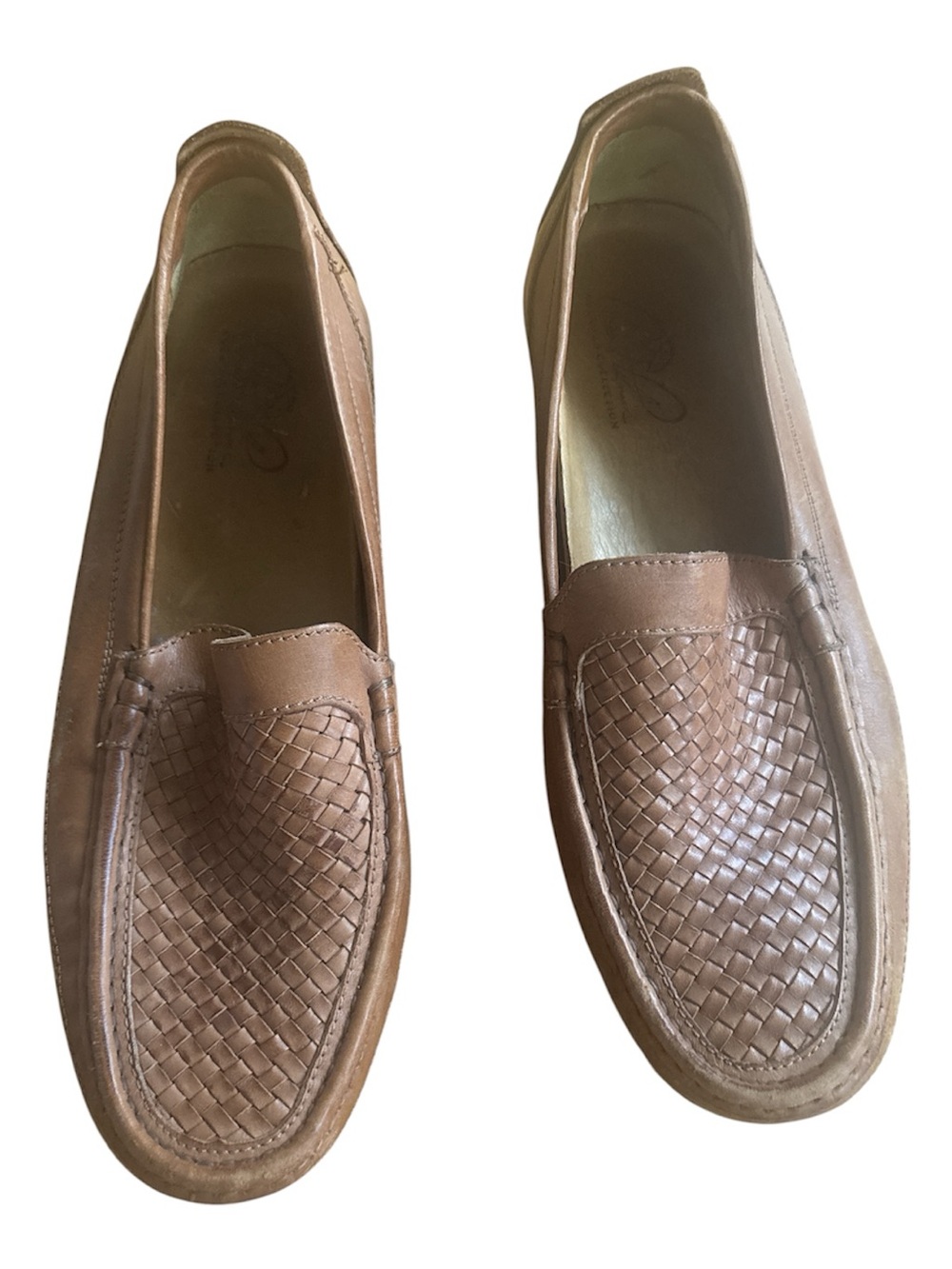 Arnold Palmer Ashton Woven Leather Slip-On Loafers - Tan Size 10.